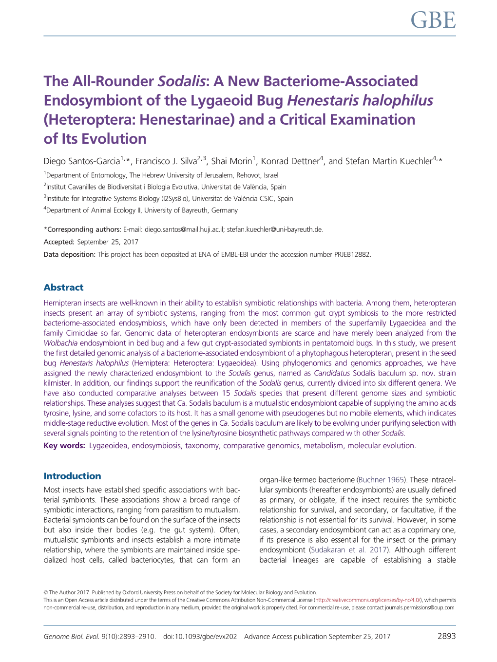 A New Bacteriome-Associated Endosymbiont of the Lygaeoid Bug Henestaris Halophilus (Heteroptera: Henestarinae) and a Critical Examination of Its Evolution