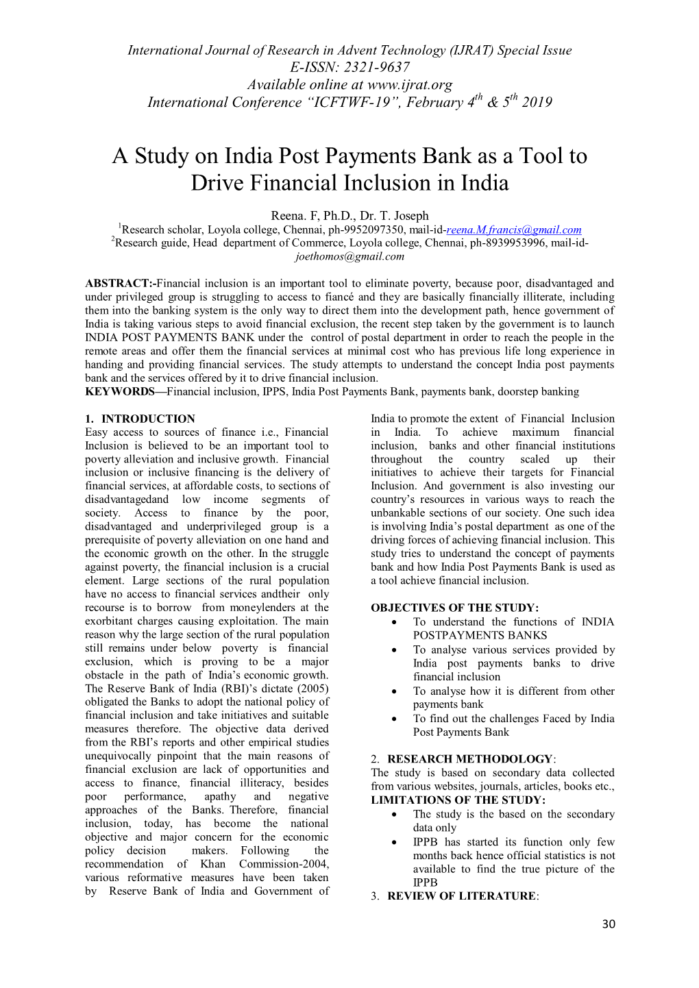 A Study on India Post Payments Bank As a Tool to Drive Financial Inclusion in India
