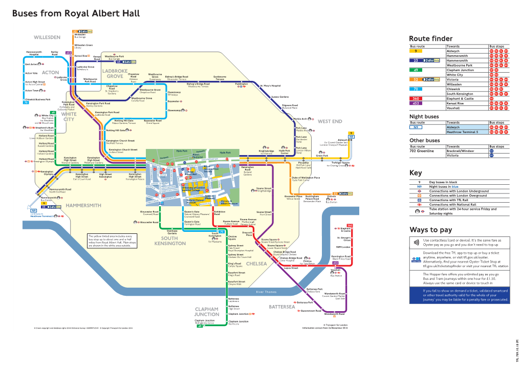 Buses from Royal Albert Hall