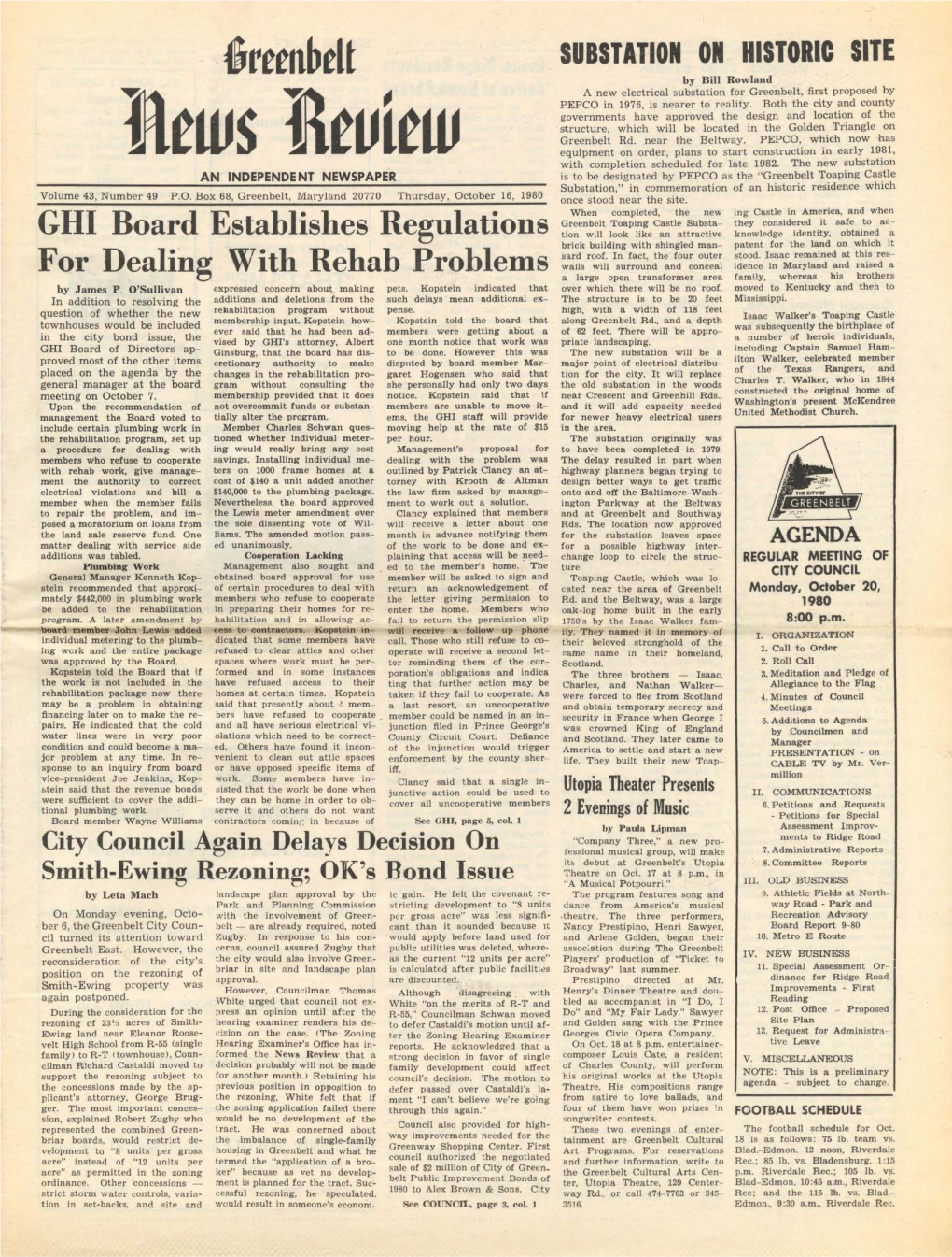 16 October 1980 Greenbelt News Review