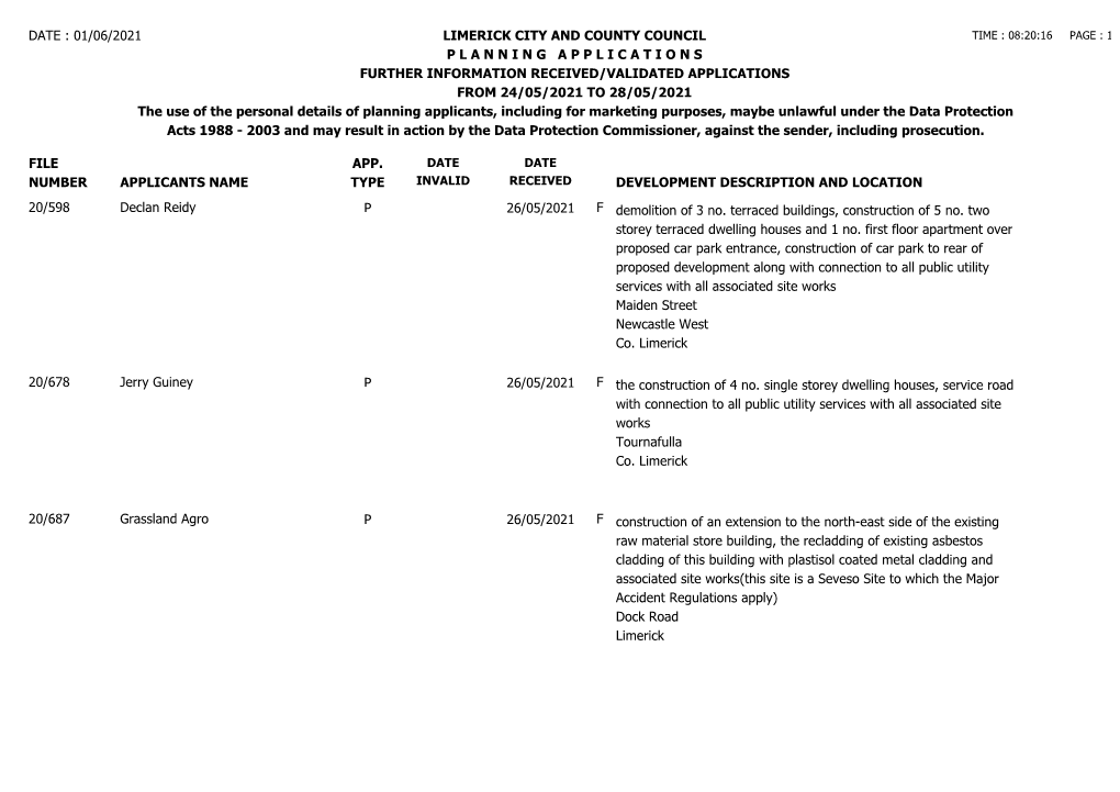 28/05/2021 Further Information