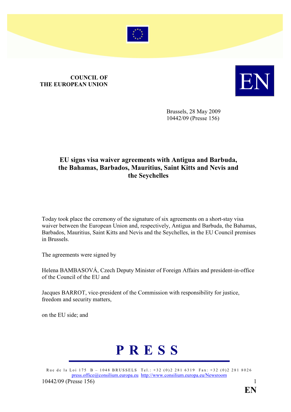 EU Signs Visa Waiver Agreements with Antigua and Barbuda, The
