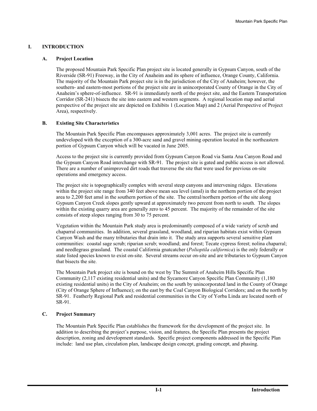 Mountain Park Specific Plan