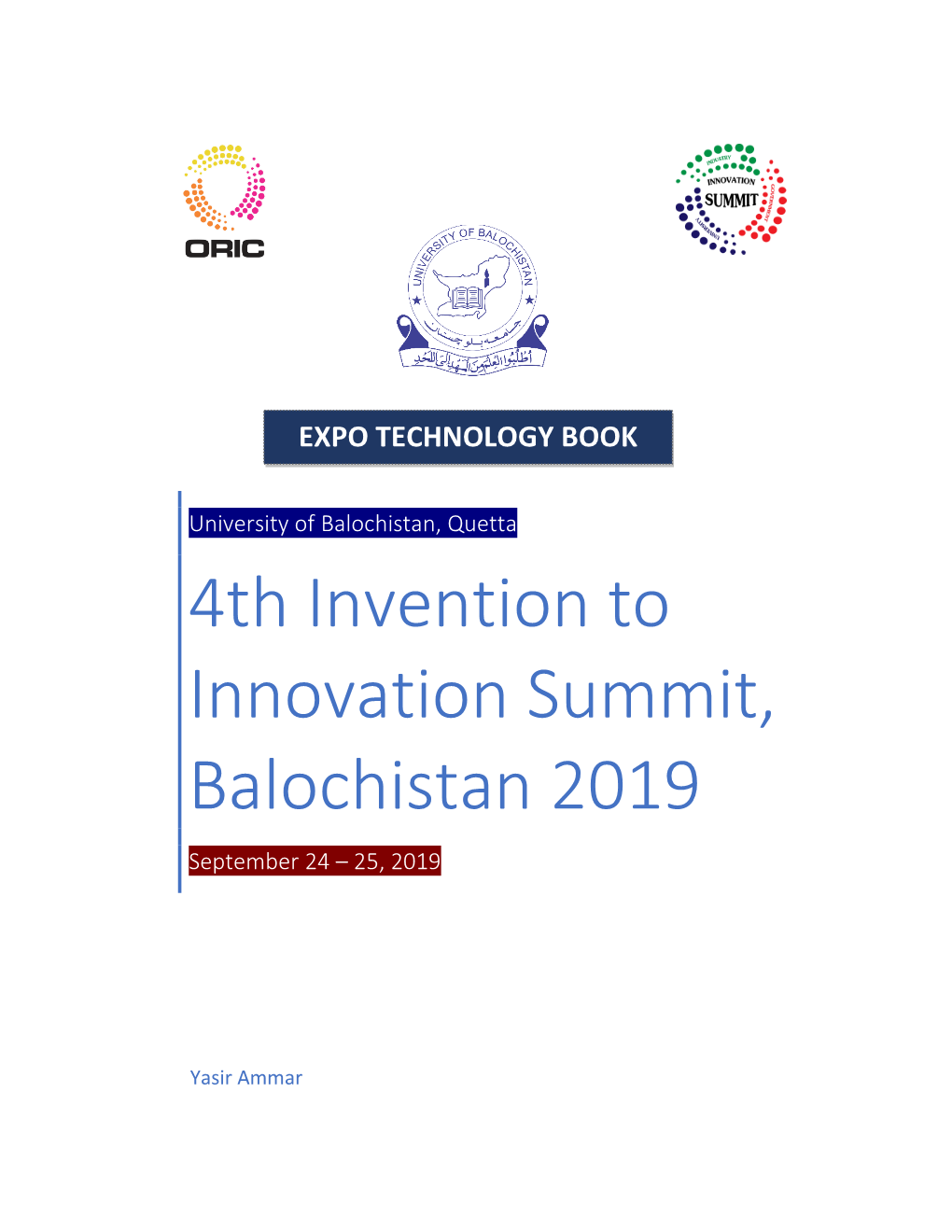 4Th Invention to Innovation Summit, Balochistan 2019