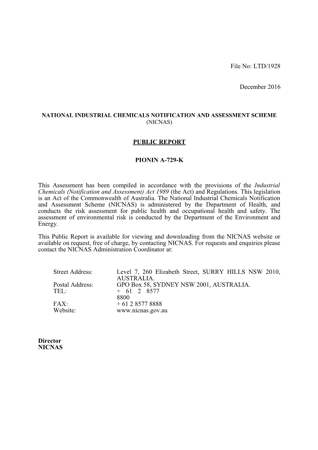 National Industrial Chemicals Notification and Assessment Scheme s5