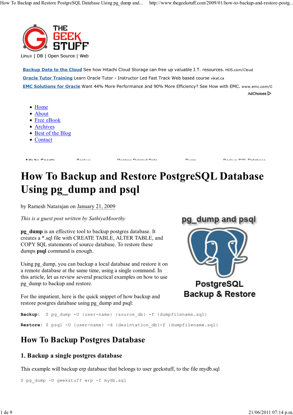 How to Backup and Restore Postgresql Database Using Pg Dump And