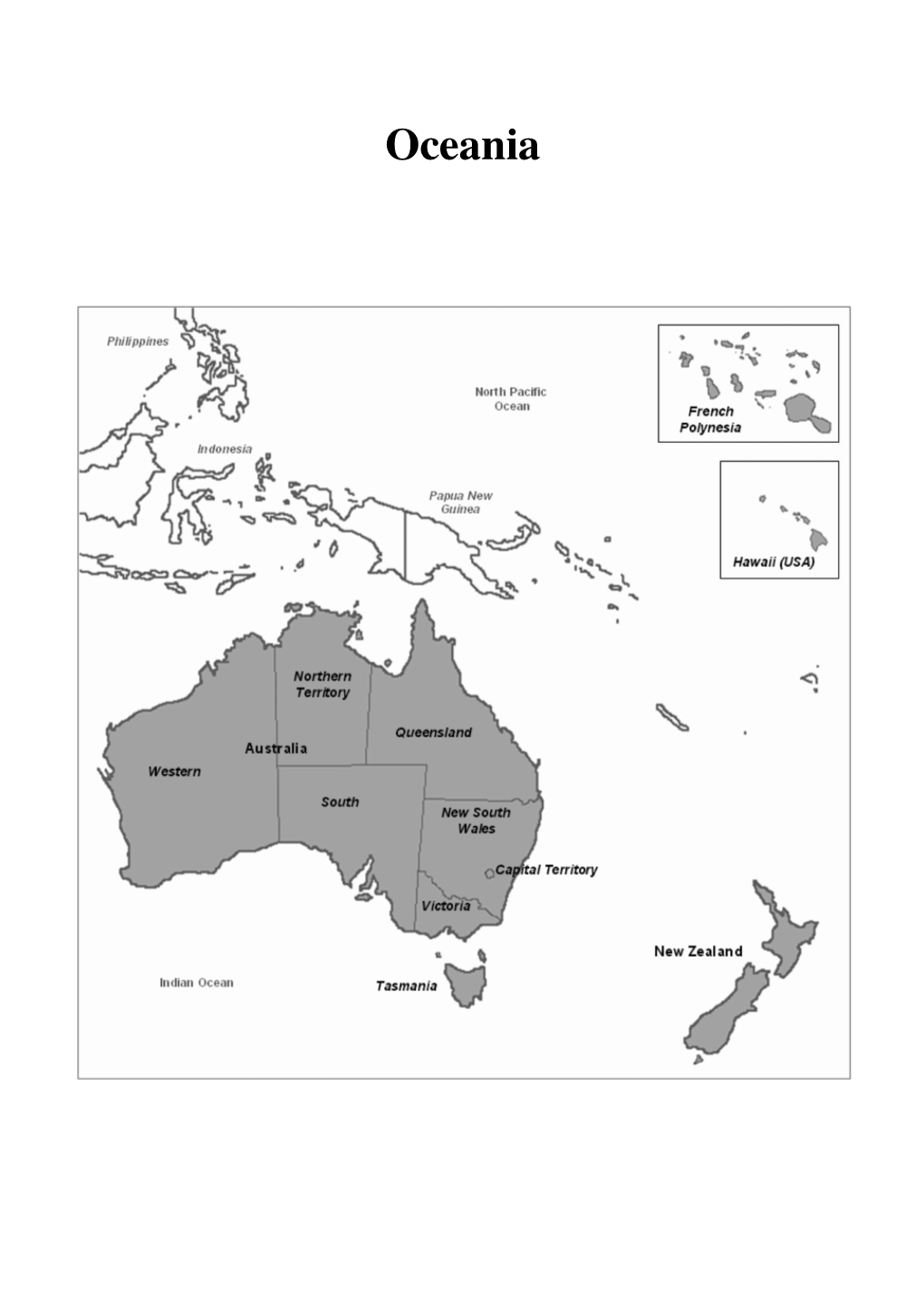 Oceania Australian Capital Territory