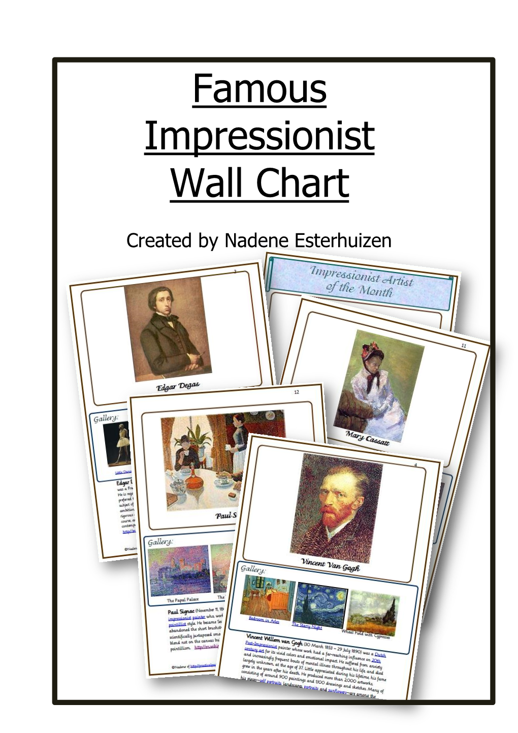 Famous Impressionist Wall Chart 2017