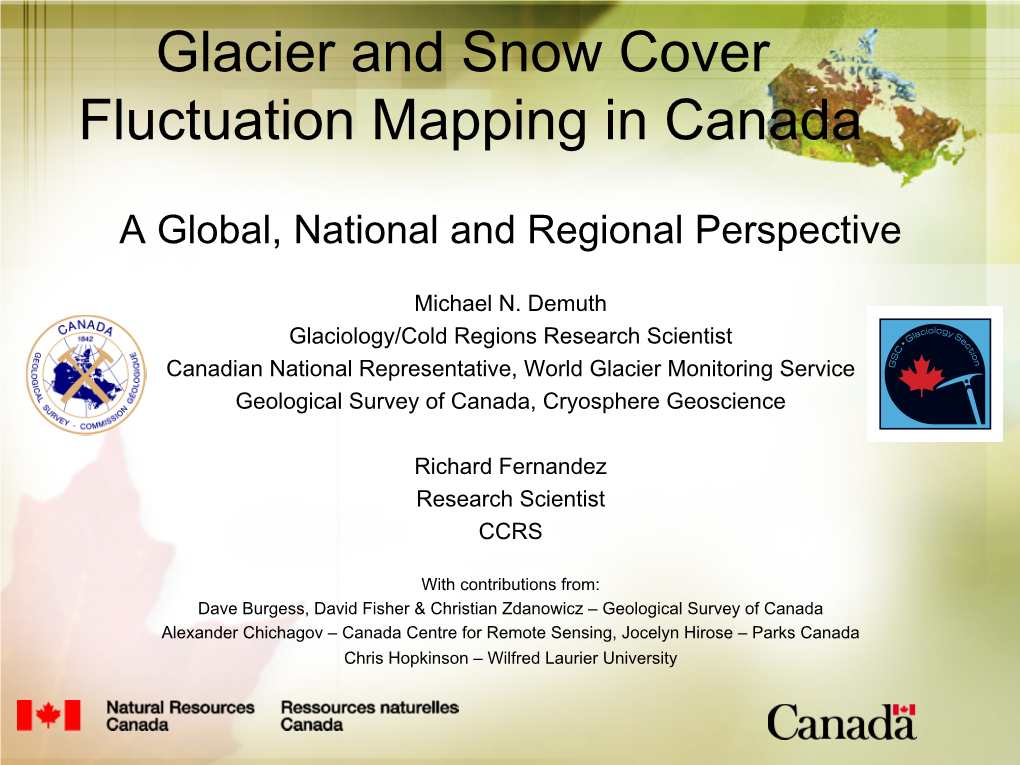 Glacier and Snow Cover Fluctuation Mapping in Canada