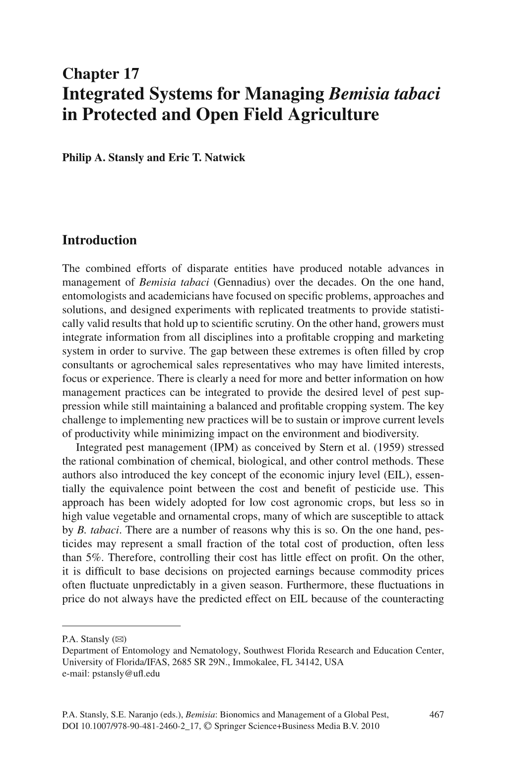 Integrated Systems for Managing Bemisia Tabaci in Protected and Open Field Agriculture