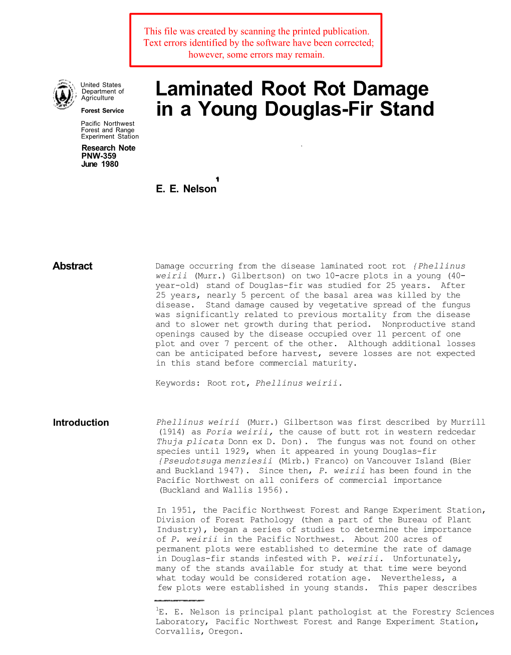 Laminated Root Rot Damage in a Young Douglas-Fir Stand