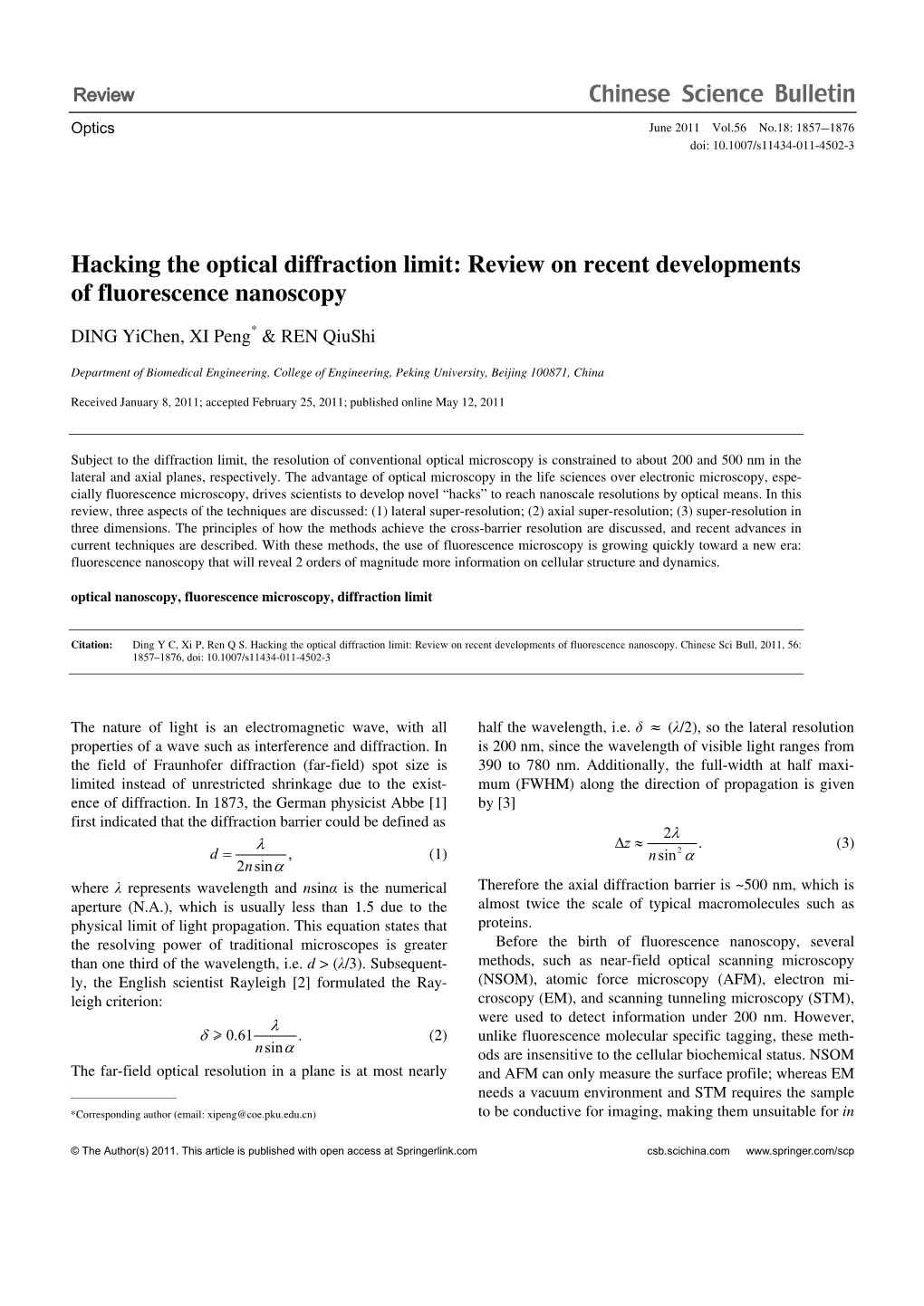 Hacking the Optical Diffraction Limit: Review on Recent Developments of Fluorescence Nanoscopy