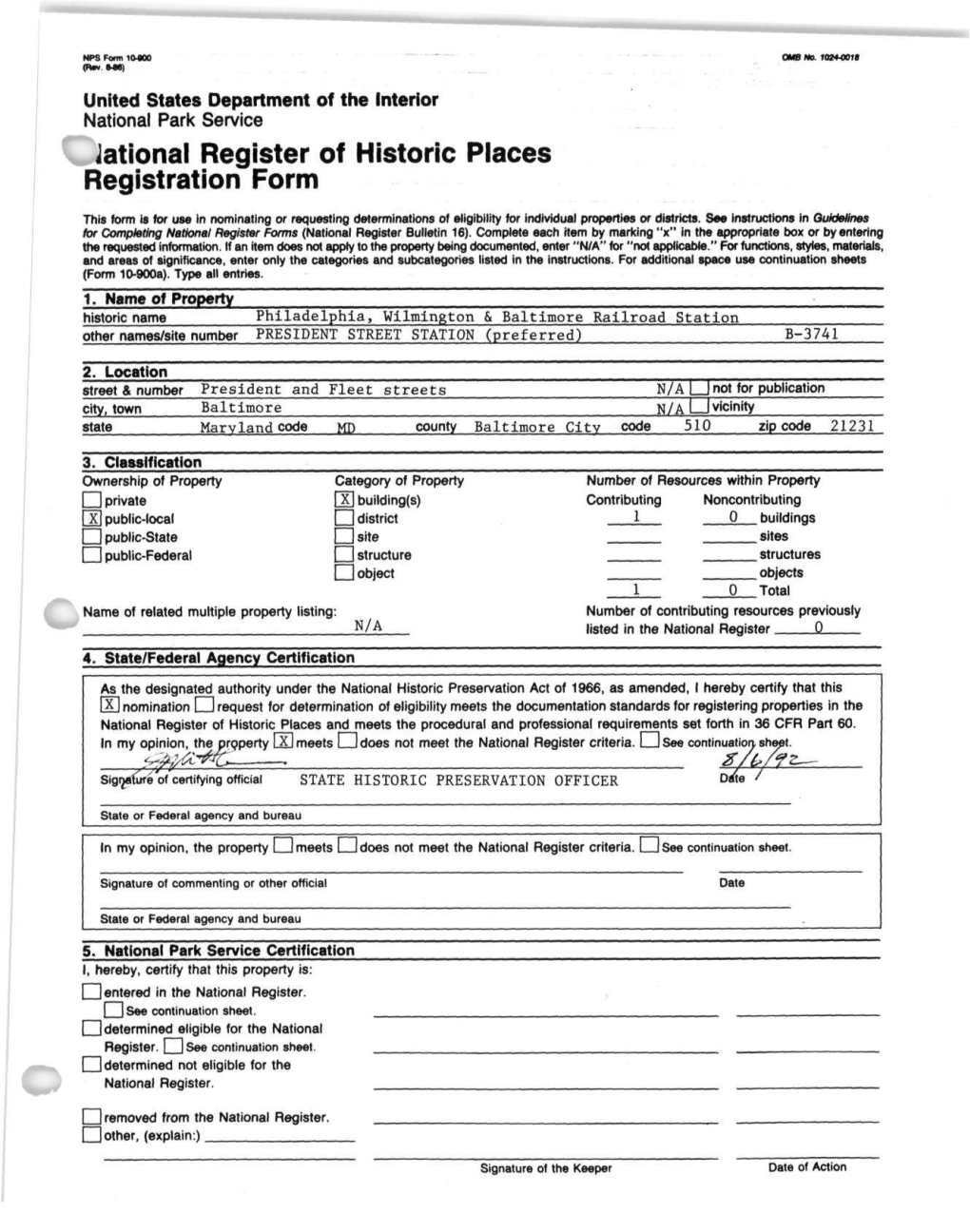 National Register of Historic Places Registration Form