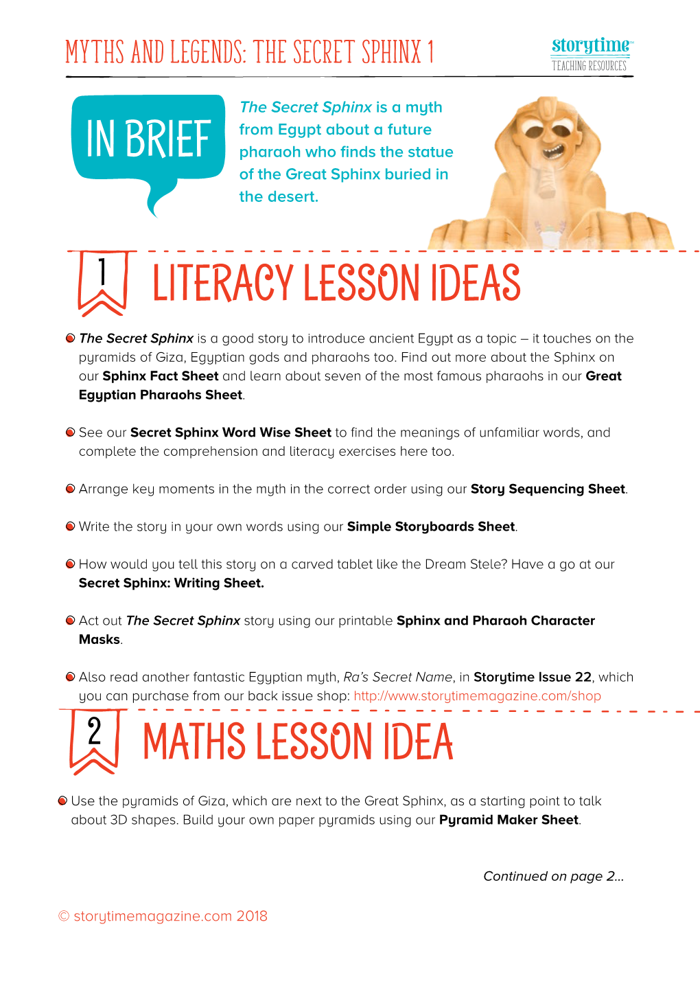 In Brief Literacy Lesson Ideas Maths Lesson Idea