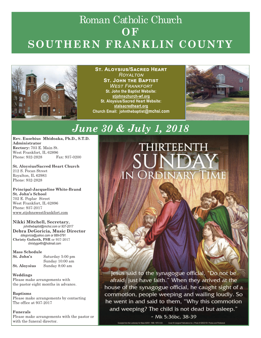 Roman Catholic Church of SOUTHERN FRANKLIN COUNTY