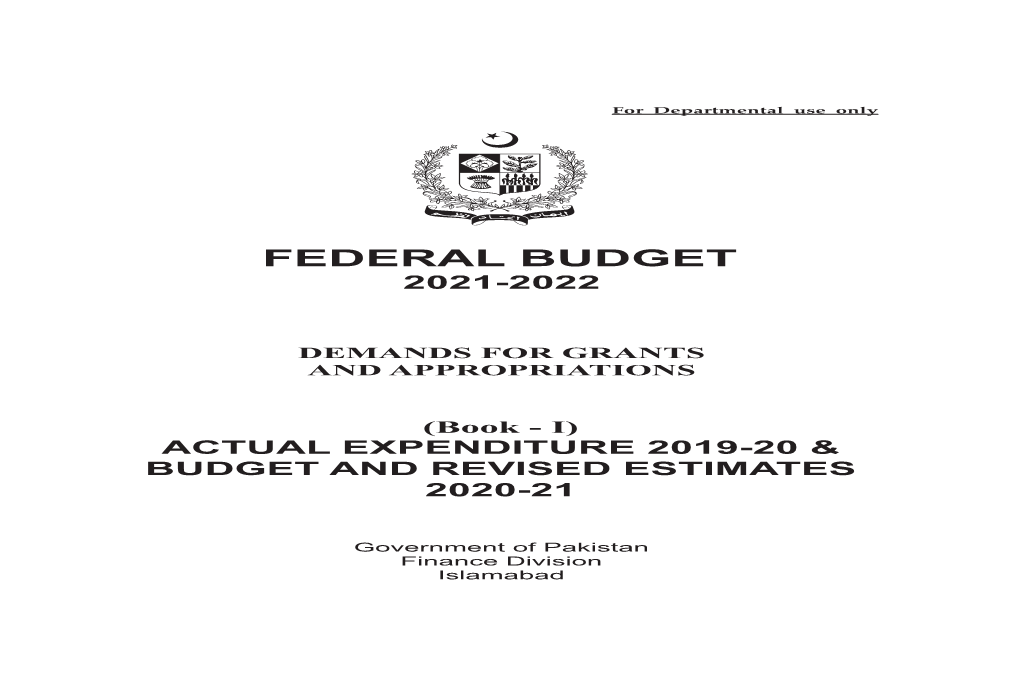 Demands for Grants Federal Budget Book