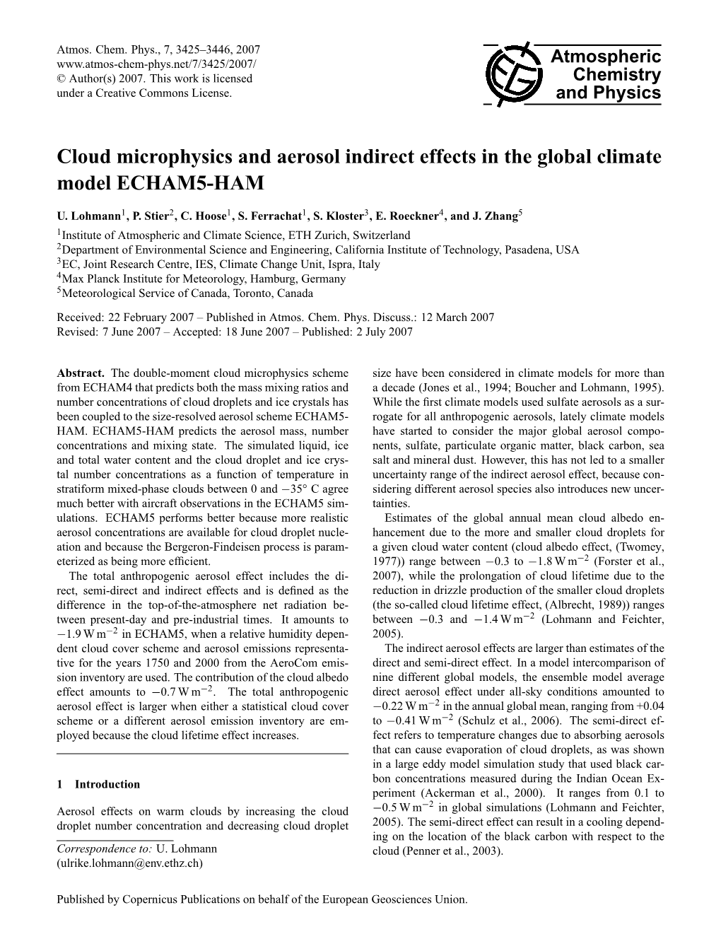 Cloud Microphysics and Aerosol Indirect Effects in the Global Climate Model ECHAM5-HAM