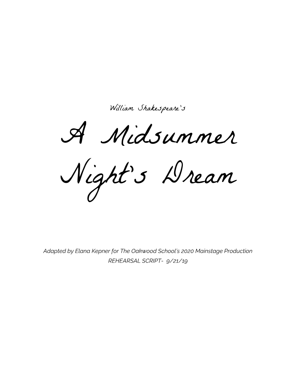 A Midsummer Night's Dream