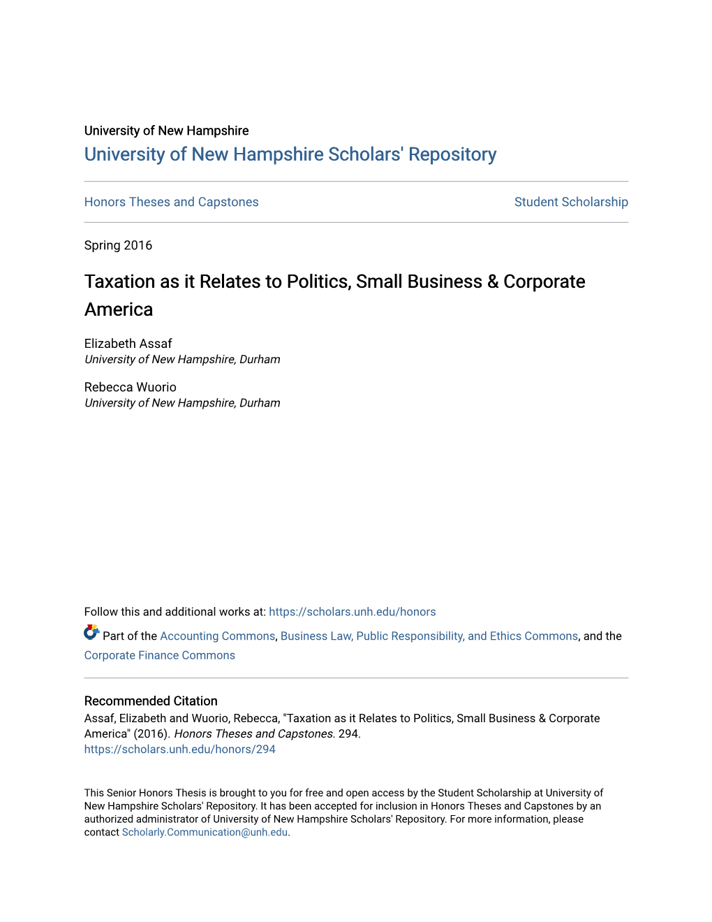 Taxation As It Relates to Politics, Small Business & Corporate America