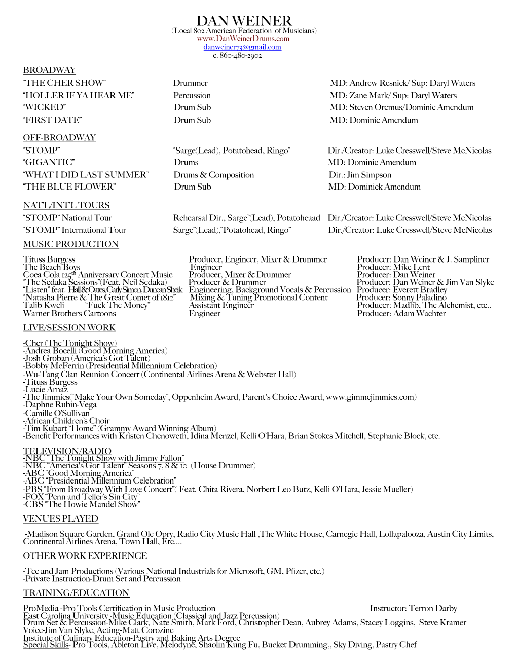 Dan Weiner Resume 01 26 20