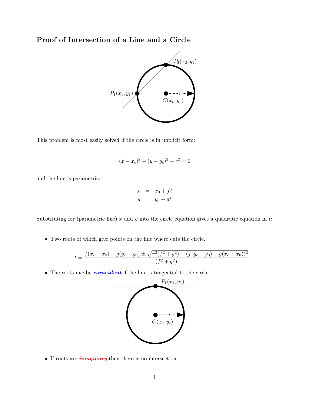 Proof of Intersection of a Line and a Circle - DocsLib