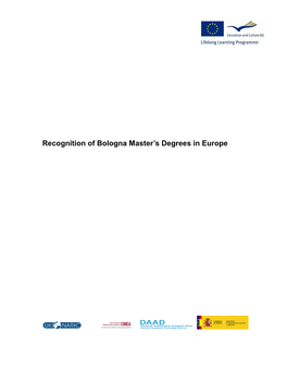 Recognition of Bologna Masters Degrees in Europe