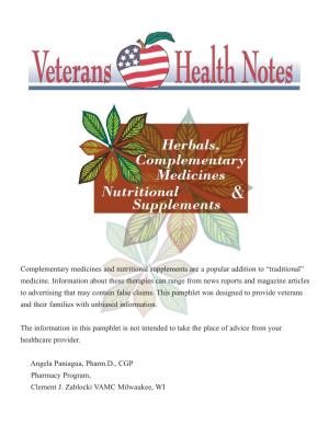 Herbals, Complementary Medicines & Nutritional Supplements (PDF)