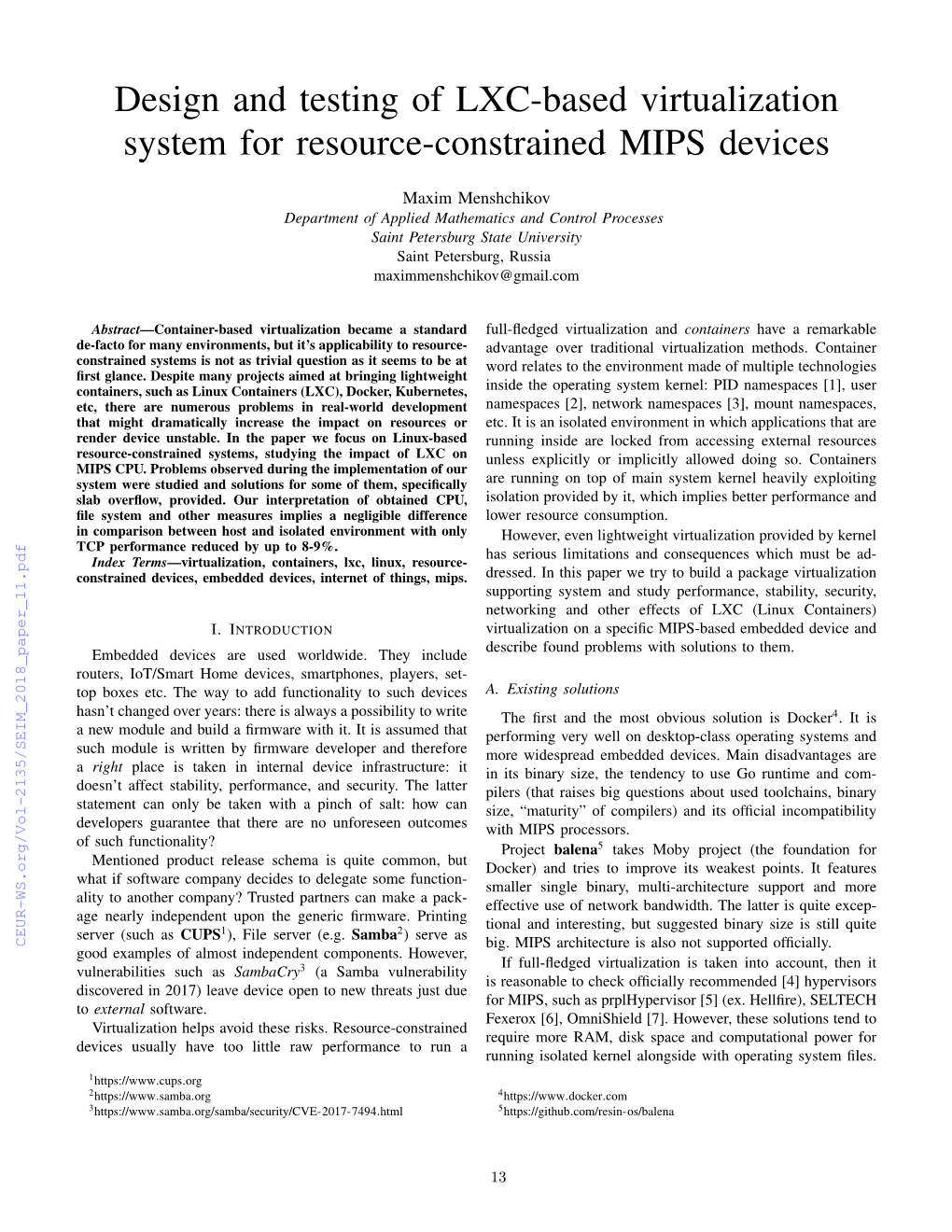 Design and Testing of LXC-Based Virtualization System for Resource-Constrained MIPS Devices