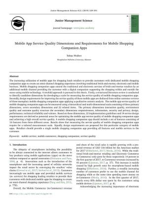 Mobile App Service Quality Dimensions and Requirements for Mobile Shopping Companion Apps