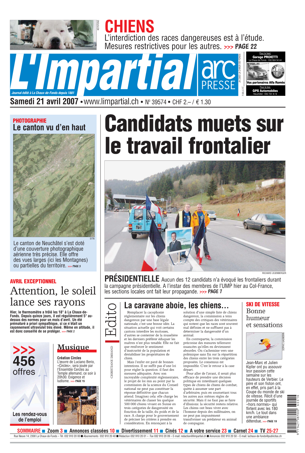Candidats Muets Sur Le Travail Frontalier