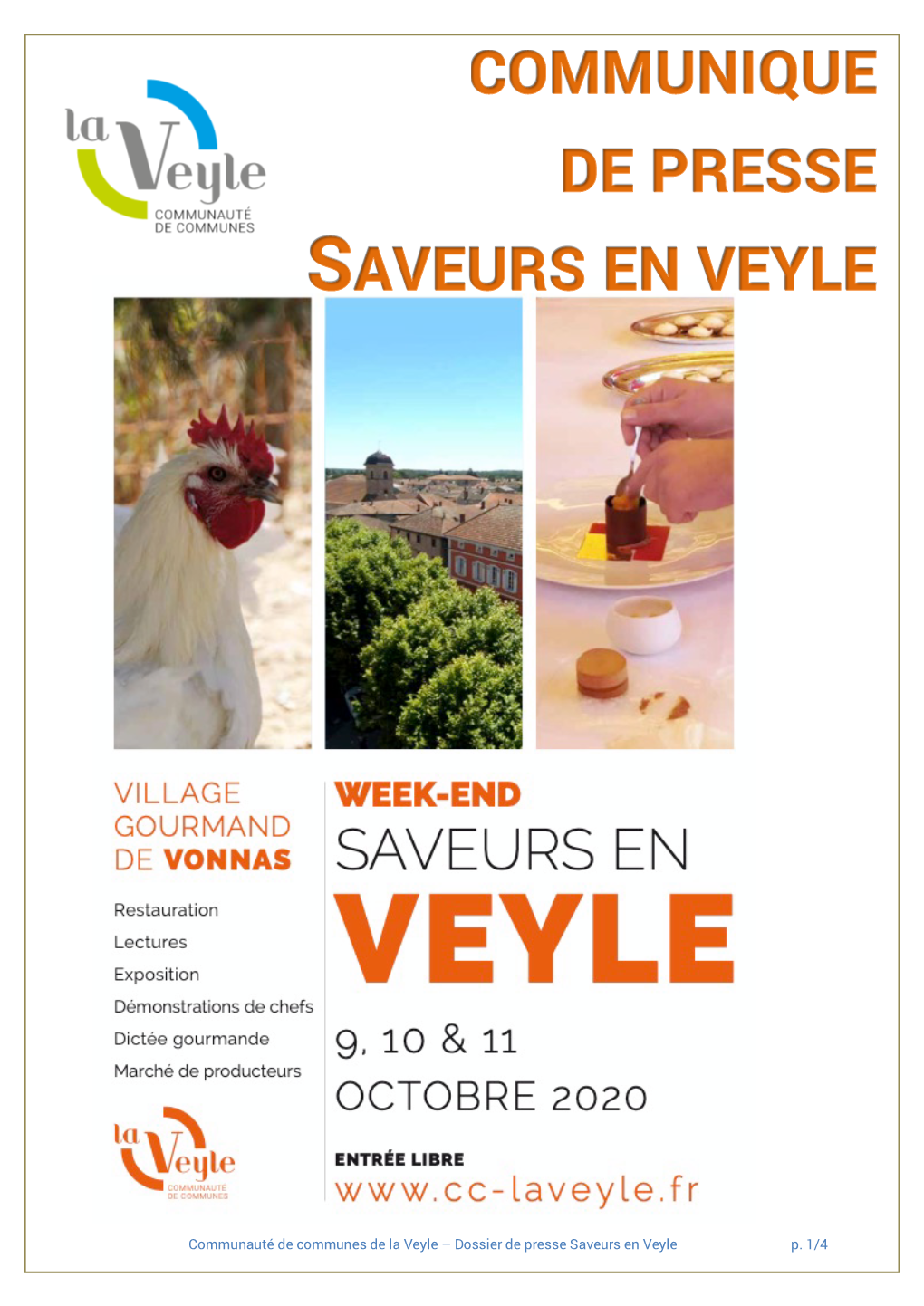 Communauté De Communes De La Veyle – Dossier De Presse Saveurs En Veyle P