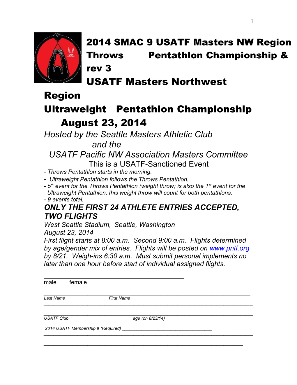 2010 SMAC 9 Throws Pentathlon