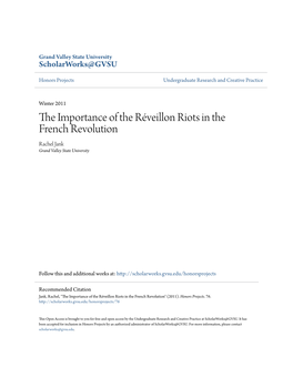 The Importance of the Réveillon Riots in the French Revolution