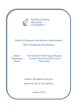 INTERNATIONAL HELLENIC UNIVERSITY School of Economics