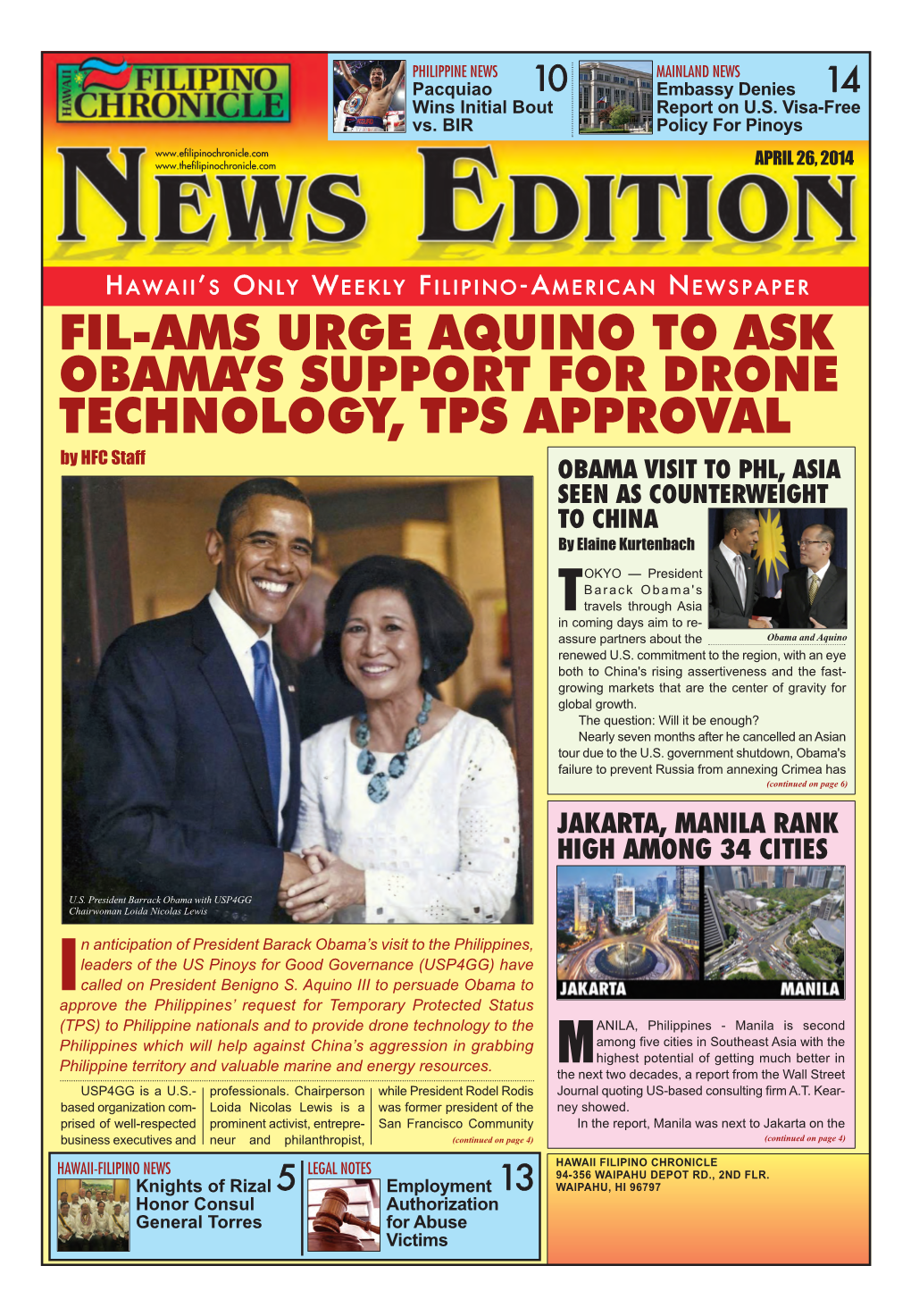 Fil-Ams Urge Aquino to Ask Obama's Support for Drone