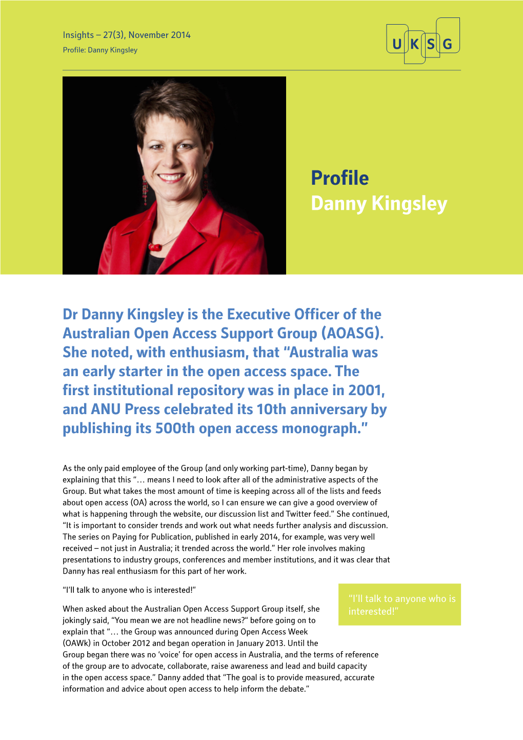 Profile Danny Kingsley