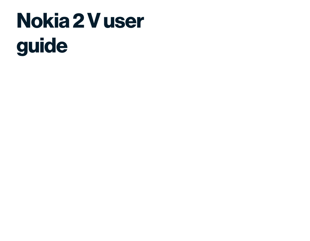 Nokia 2 V User Guide