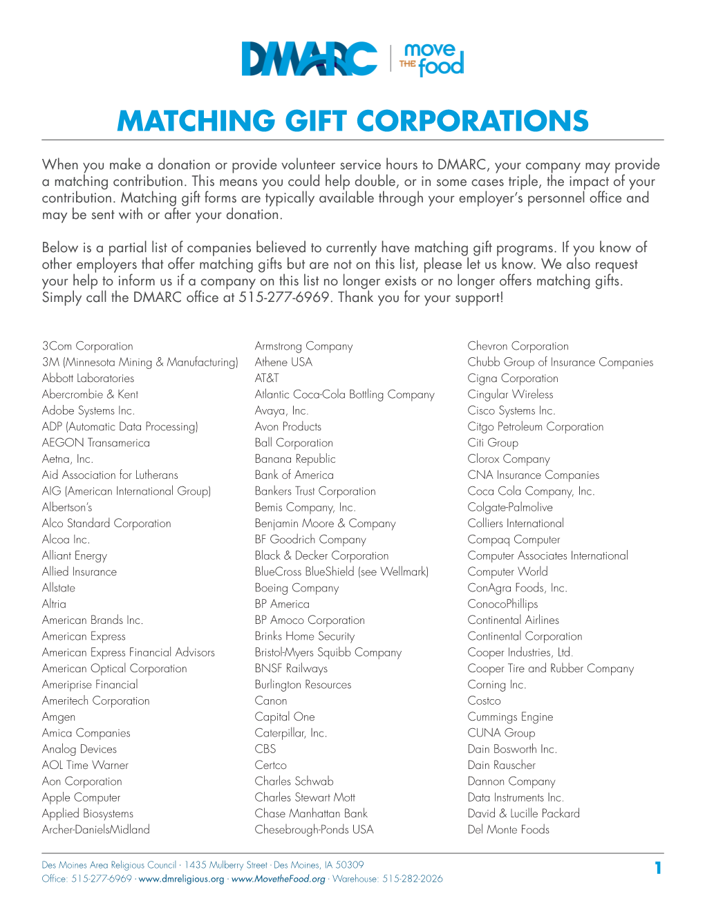 Matching Gift Corporations