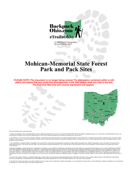 Download the Mohican-Memorial State Forest Park and Pack Sites Etrails