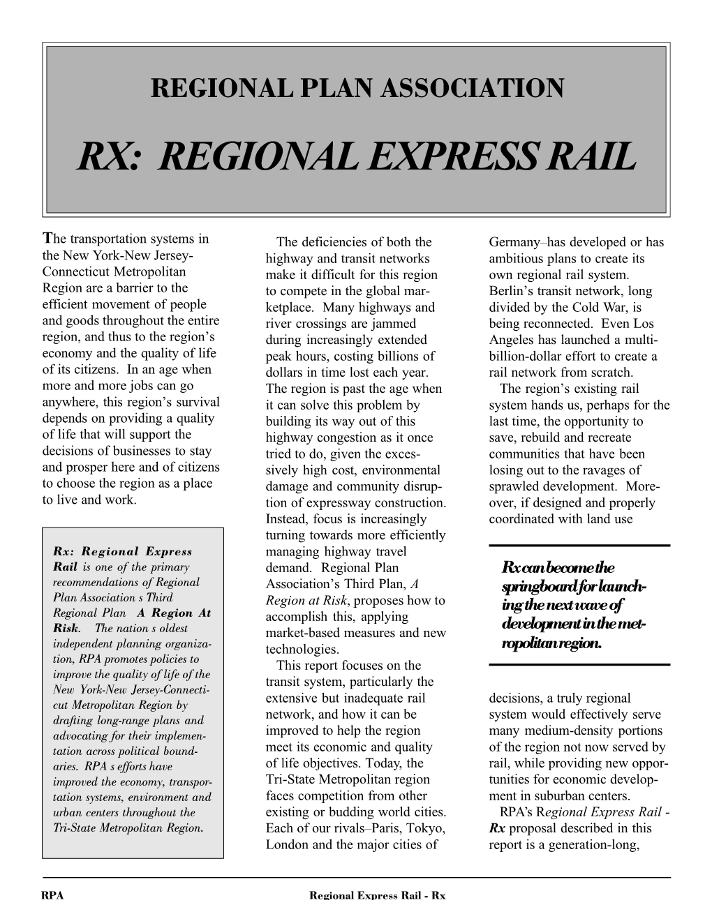 Regional Express Rail