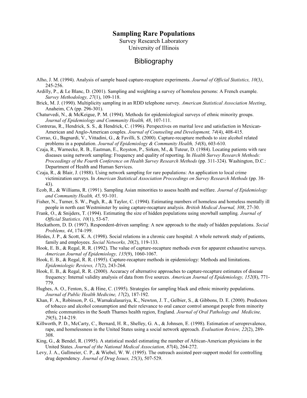 Sampling Rare Populations