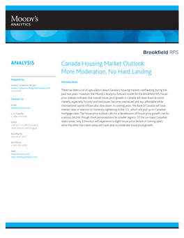 Canada Housing Market Outlook: More Moderation, No Hard Landing