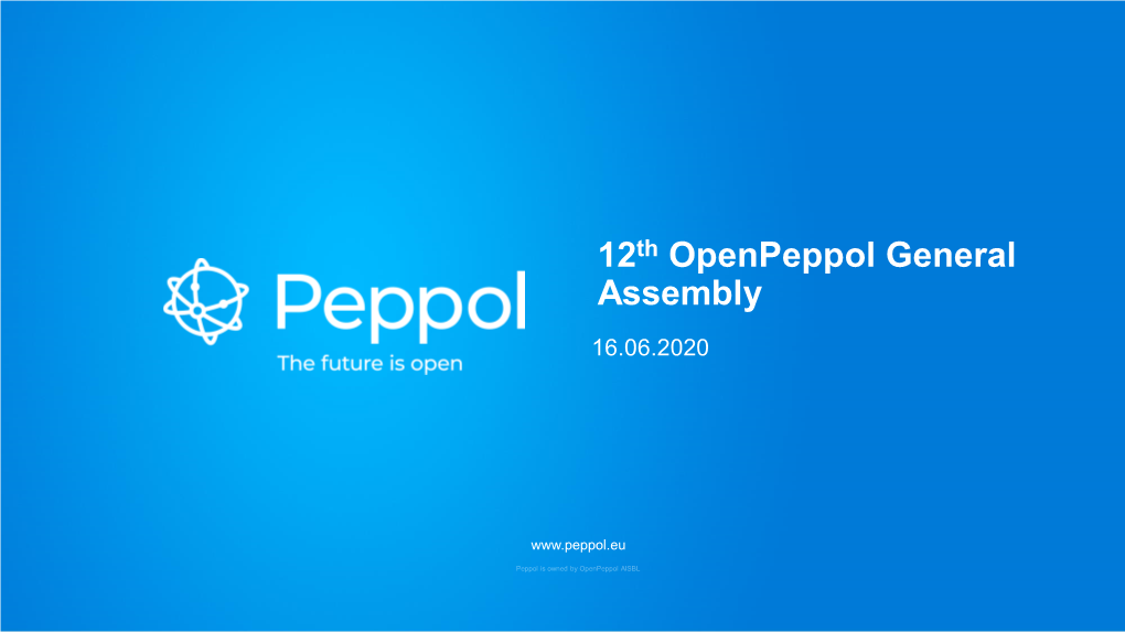 12Th Openpeppol General Assembly
