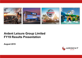 Ardent Leisure Group Limited FY19 Results Presentation