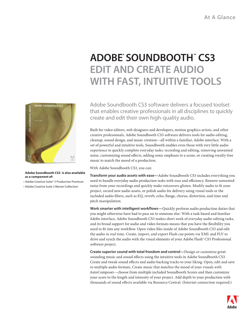 Adobe Soundbooth CS3 at a Glance