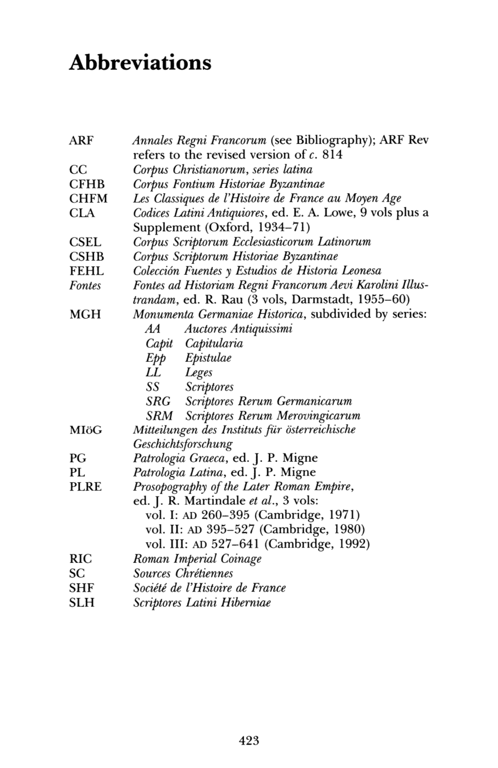 Abbreviations