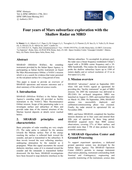 Four Years of Mars Subsurface Exploration with the Shallow Radar on MRO