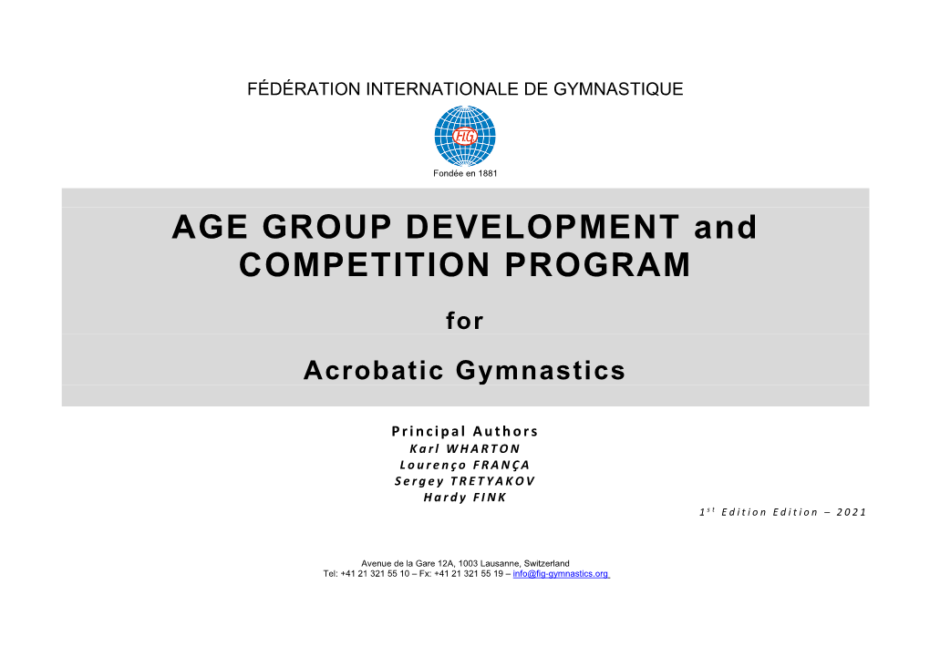 FIG MAG Age Group Program