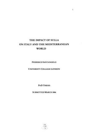 The Impact of Sulla on Italy and the Mediterranean World
