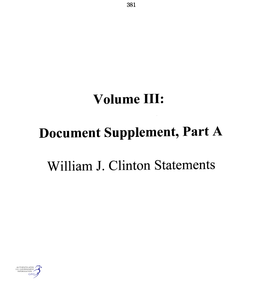 Volume III: Document Supplement, Part A, William J. Clinton